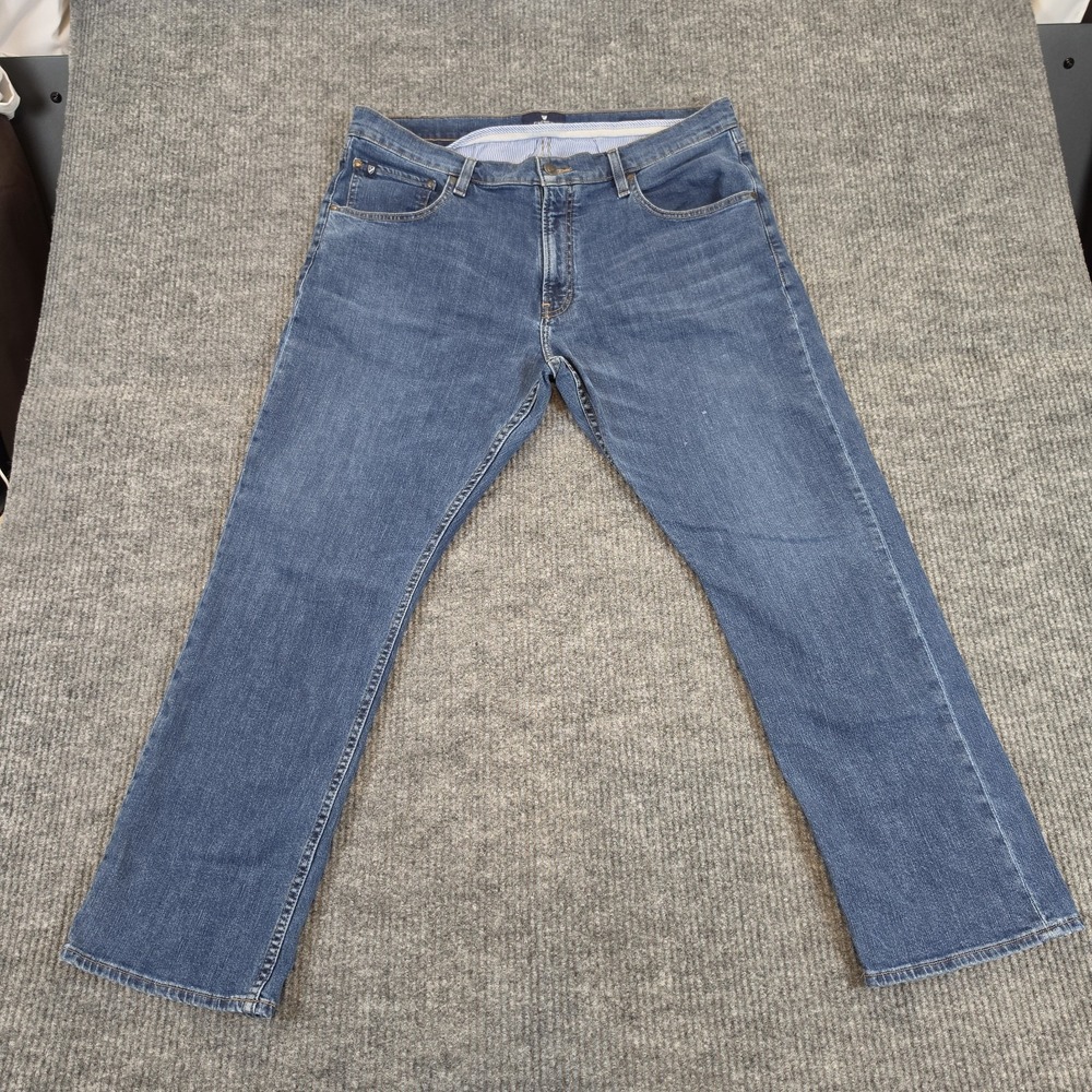 Cremieux Premium Denim Jeans Mens 38x30 Comfort Stretch Blue Straight Wash